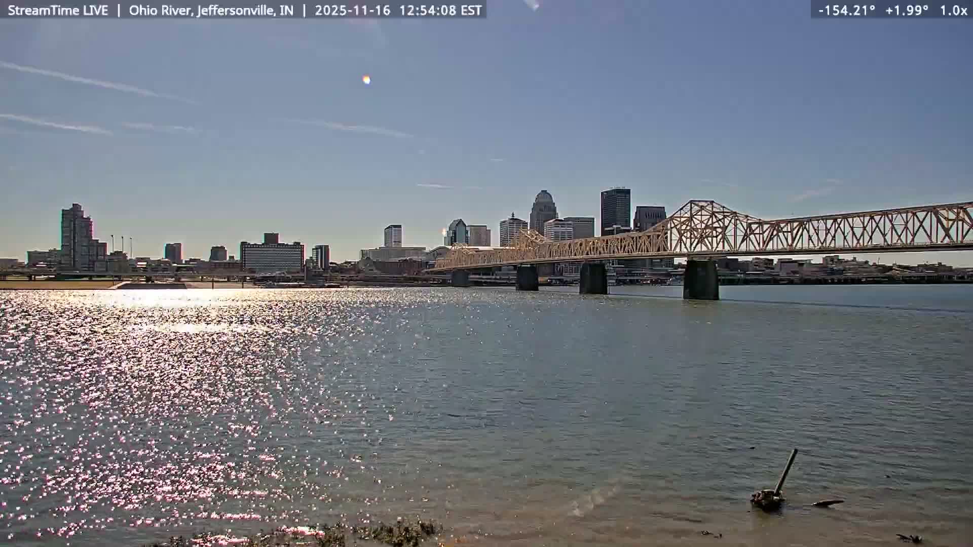 Louisville (Kentucky) & Ohio River from Jeffersonville Live Cam from - Jeffersonville, Clark, Indiana, USA
