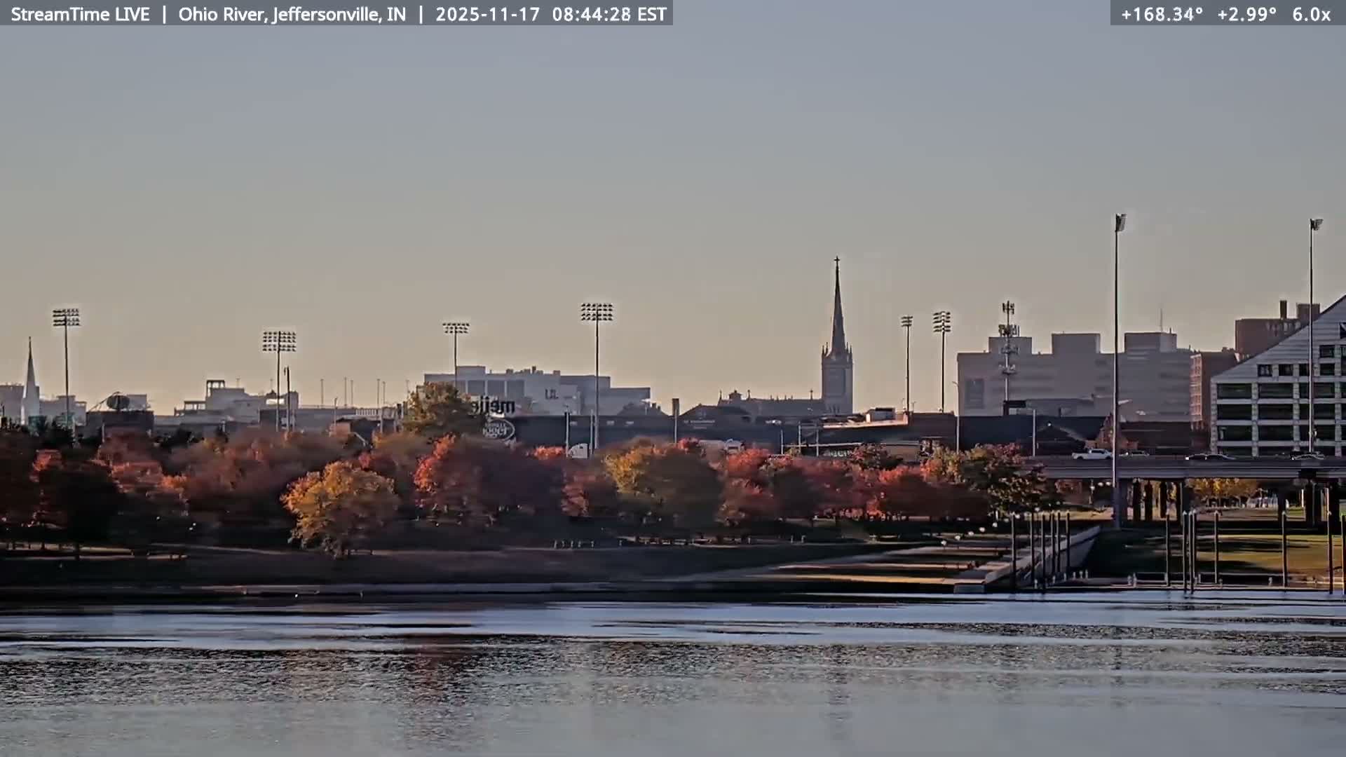 Louisville (Kentucky) & Ohio River from Jeffersonville Live Cam from - Jeffersonville, Clark, Indiana, USA