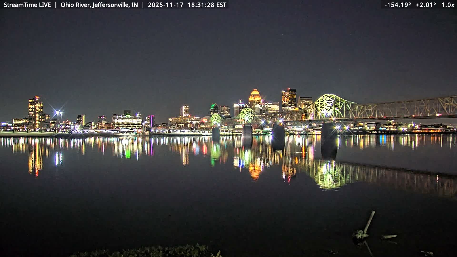 Louisville (Kentucky) & Ohio River from Jeffersonville Live Cam from - Jeffersonville, Clark, Indiana, USA
