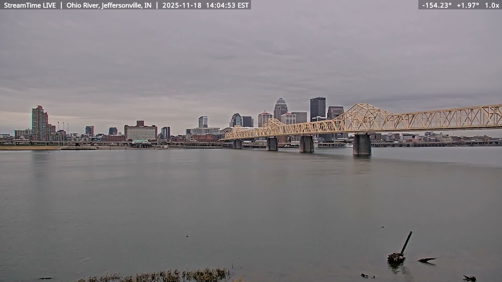 Louisville (Kentucky) & Ohio River from Jeffersonville Live Cam from - Jeffersonville, Clark, Indiana, USA