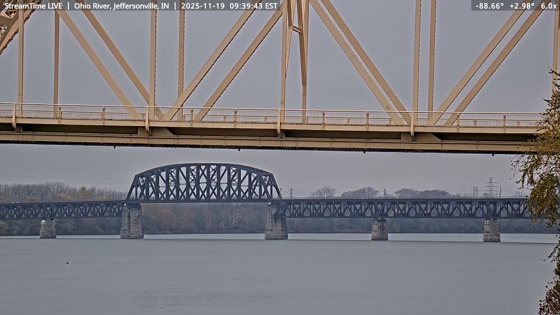Louisville (Kentucky) & Ohio River from Jeffersonville Live Cam from - Jeffersonville, Clark, Indiana, USA