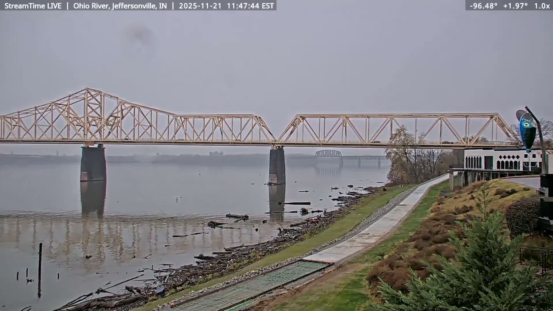 Louisville (Kentucky) & Ohio River from Jeffersonville Live Cam from - Jeffersonville, Clark, Indiana, USA