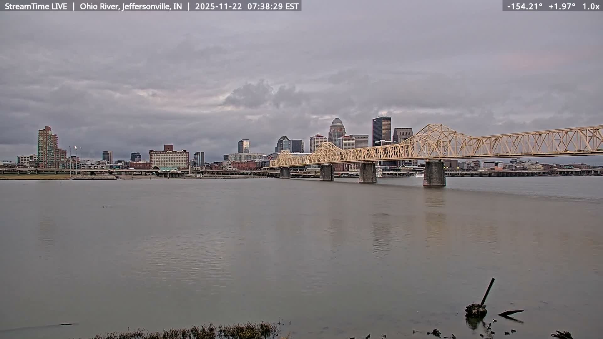 Louisville (Kentucky) & Ohio River from Jeffersonville Live Cam from - Jeffersonville, Clark, Indiana, USA