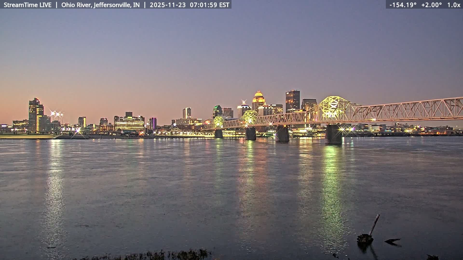 Louisville (Kentucky) & Ohio River from Jeffersonville Live Cam from - Jeffersonville, Clark, Indiana, USA
