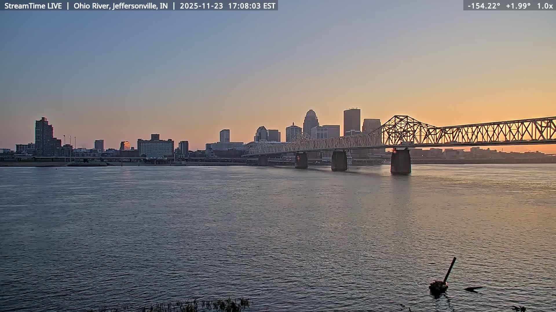 Louisville (Kentucky) & Ohio River from Jeffersonville Live Cam from - Jeffersonville, Clark, Indiana, USA