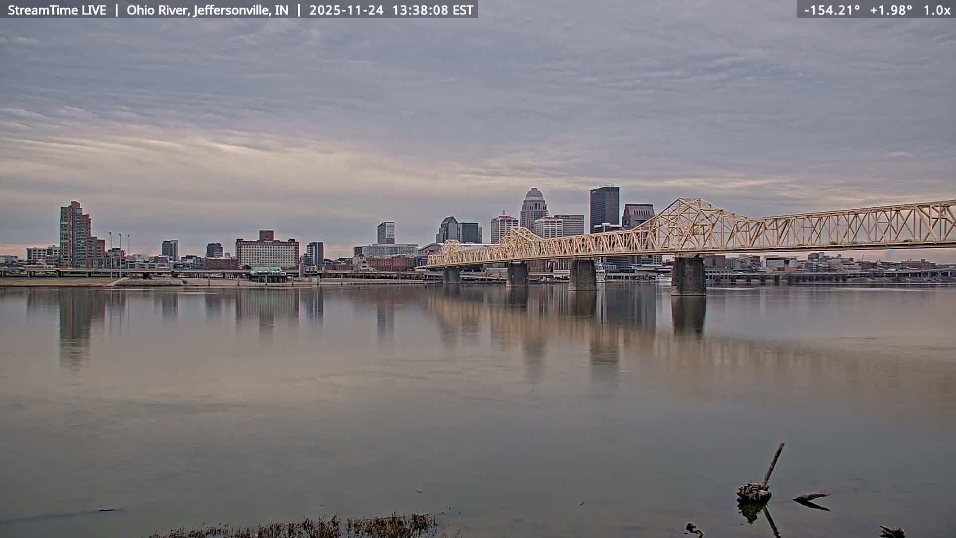 Louisville (Kentucky) & Ohio River from Jeffersonville Live Cam from - Jeffersonville, Clark, Indiana, USA