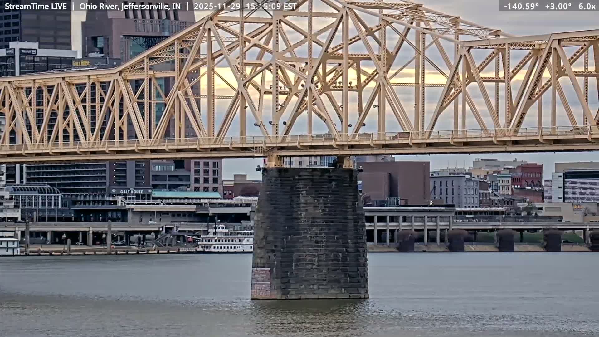 Louisville (Kentucky) & Ohio River from Jeffersonville Live Cam from - Jeffersonville, Clark, Indiana, USA