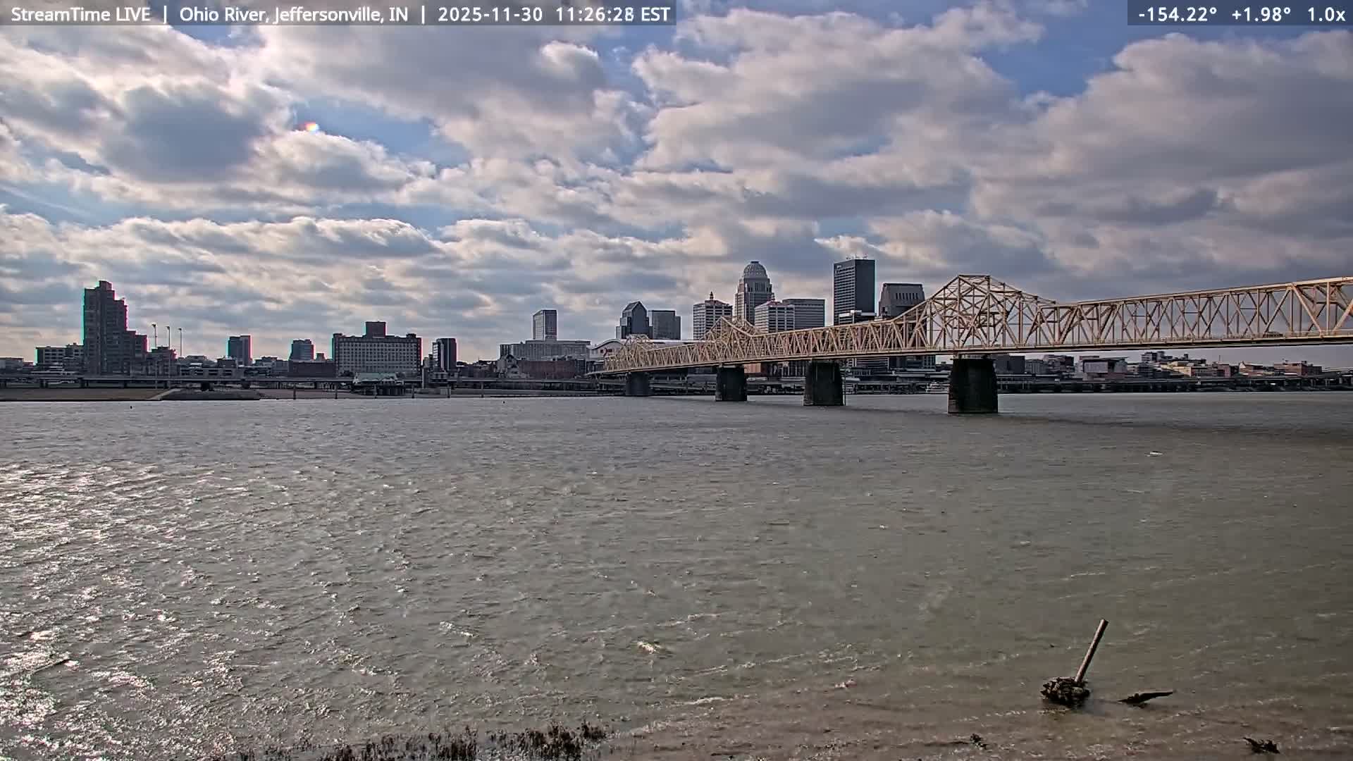 Louisville (Kentucky) & Ohio River from Jeffersonville Live Cam from - Jeffersonville, Clark, Indiana, USA