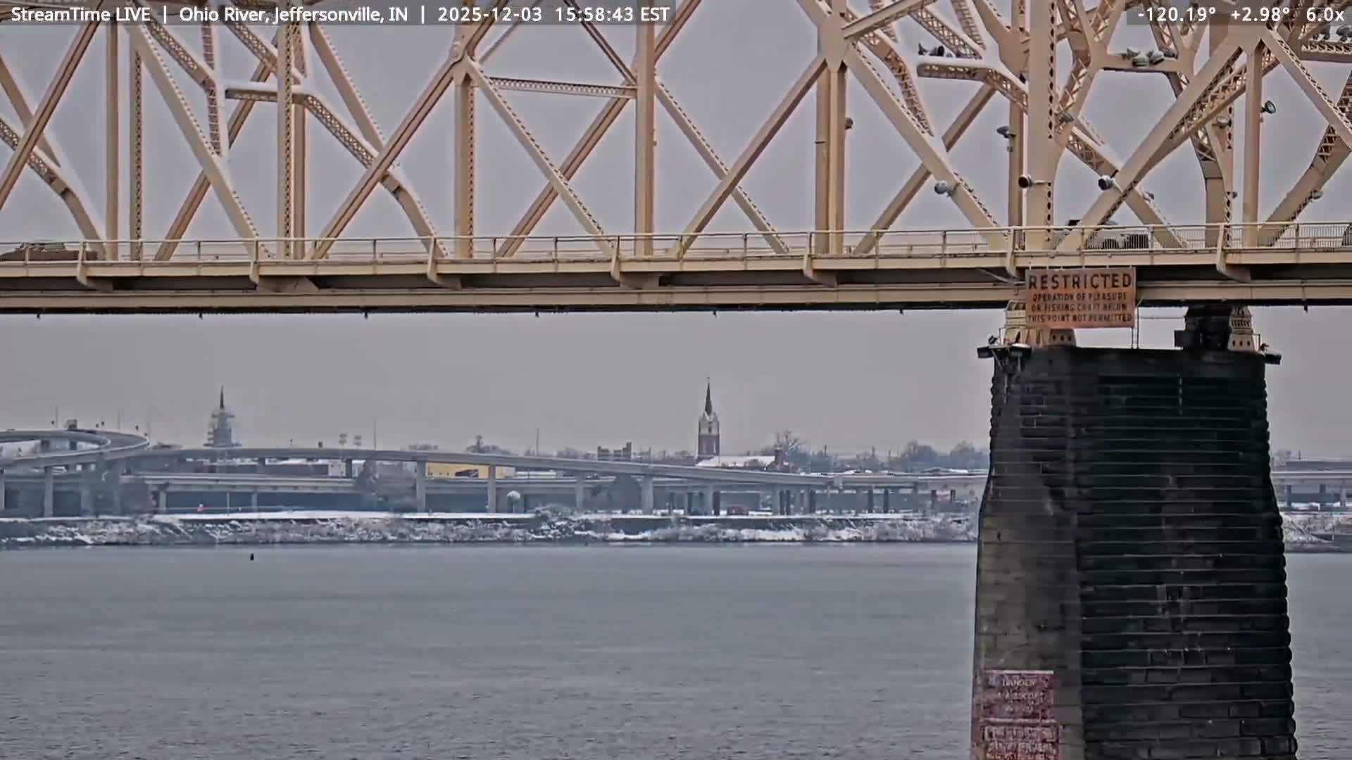 Louisville (Kentucky) & Ohio River from Jeffersonville Live Cam from - Jeffersonville, Clark, Indiana, USA