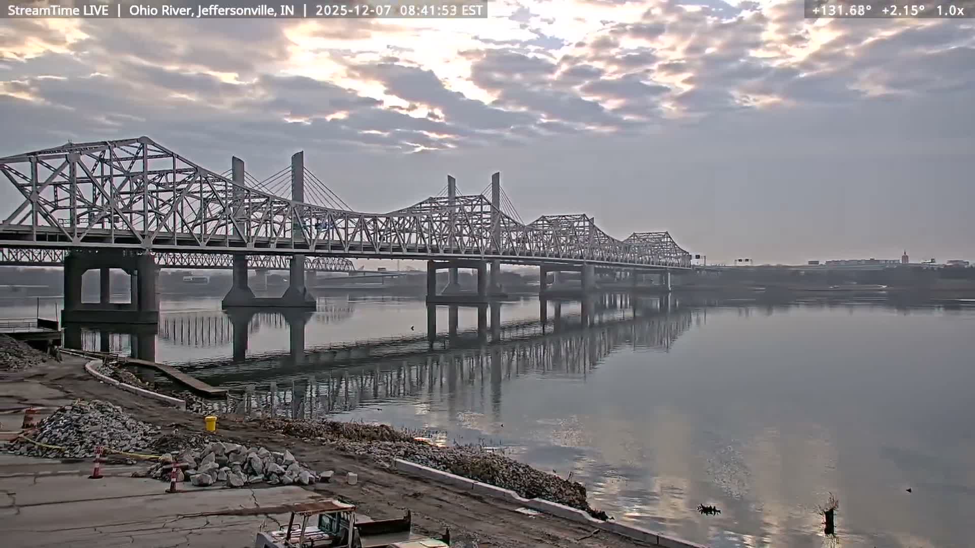 Louisville (Kentucky) & Ohio River from Jeffersonville Live Cam from - Jeffersonville, Clark, Indiana, USA