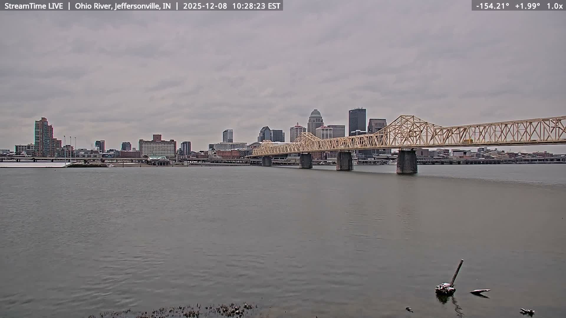 Louisville (Kentucky) & Ohio River from Jeffersonville Live Cam from - Jeffersonville, Clark, Indiana, USA