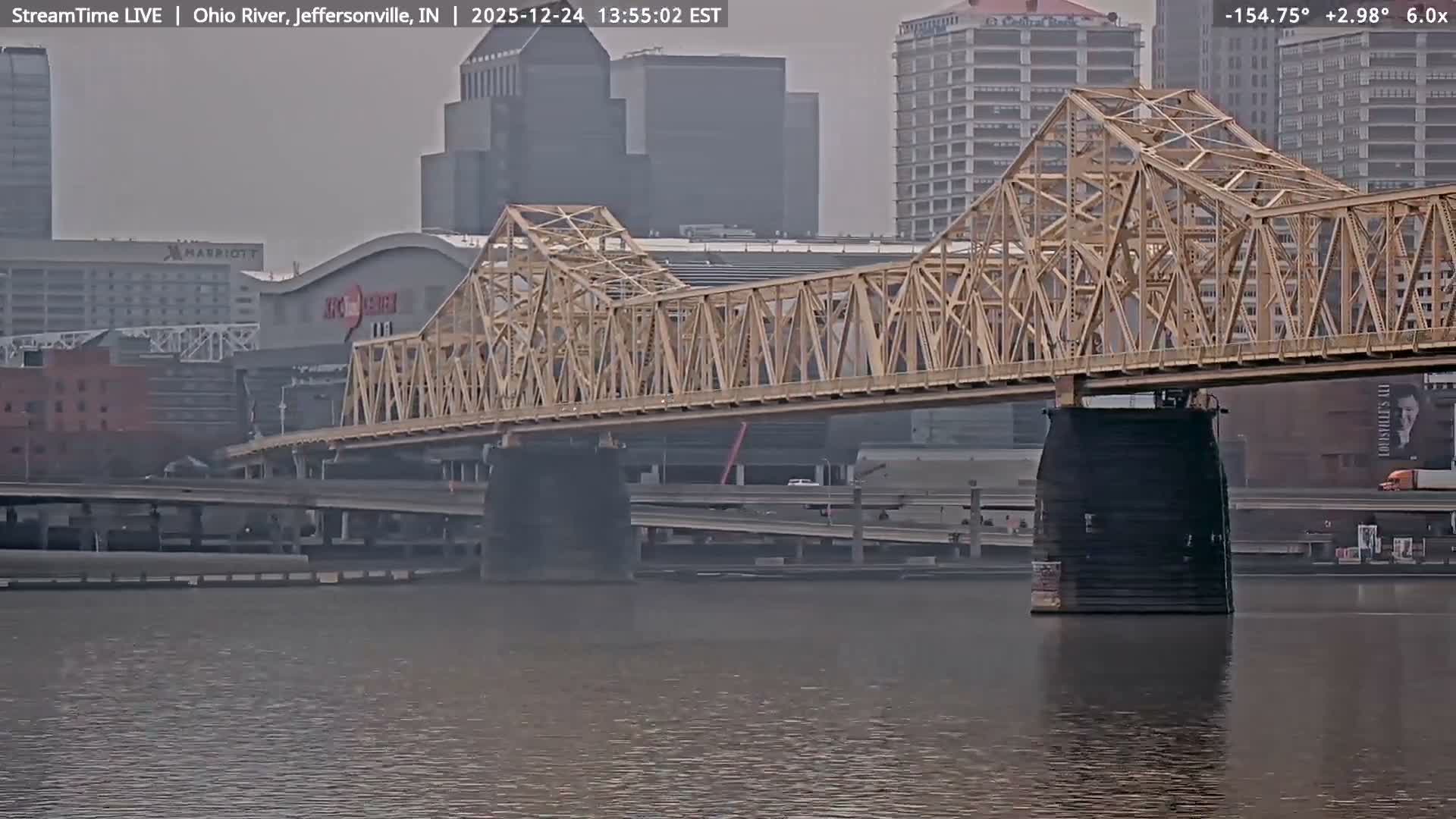 Louisville (Kentucky) & Ohio River from Jeffersonville Live Cam from - Jeffersonville, Clark, Indiana, USA