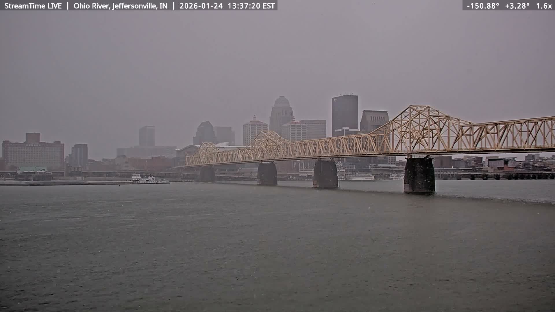 Louisville (Kentucky) & Ohio River from Jeffersonville Live Cam from - Jeffersonville, Clark, Indiana, USA