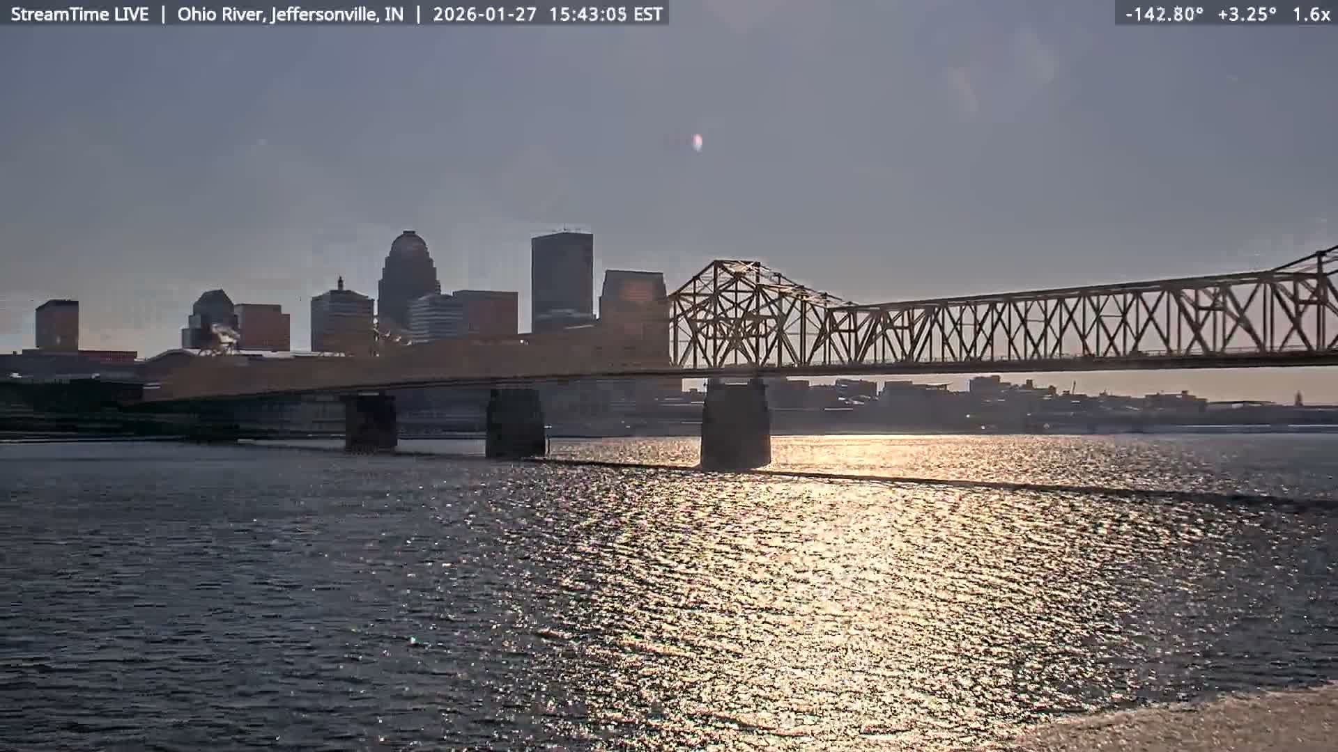 Louisville (Kentucky) & Ohio River from Jeffersonville Live Cam from - Jeffersonville, Clark, Indiana, USA