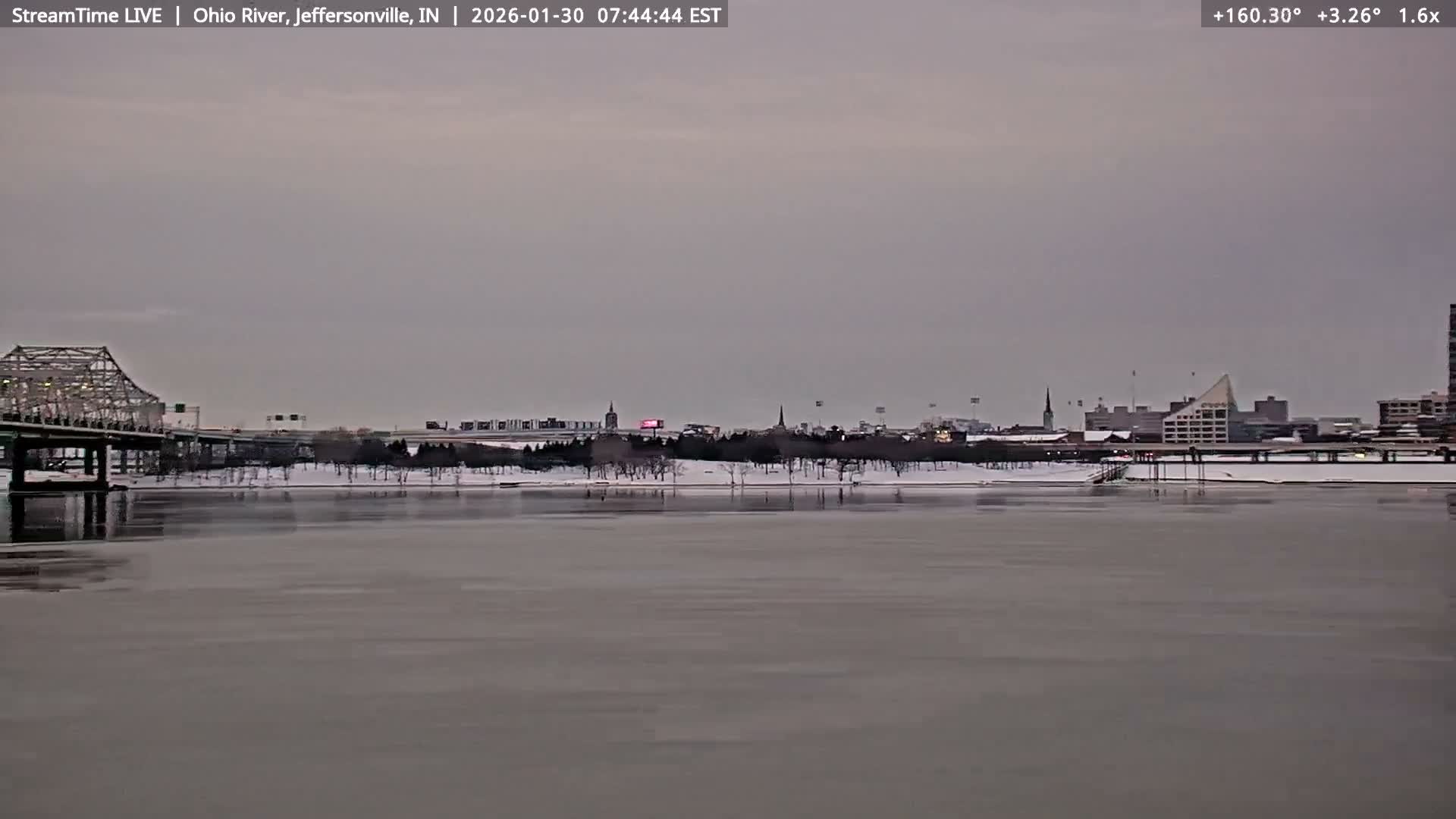 Louisville (Kentucky) & Ohio River from Jeffersonville Live Cam from - Jeffersonville, Clark, Indiana, USA