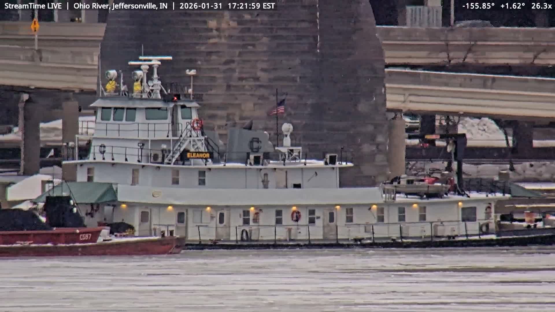 Louisville (Kentucky) & Ohio River from Jeffersonville Live Cam from - Jeffersonville, Clark, Indiana, USA