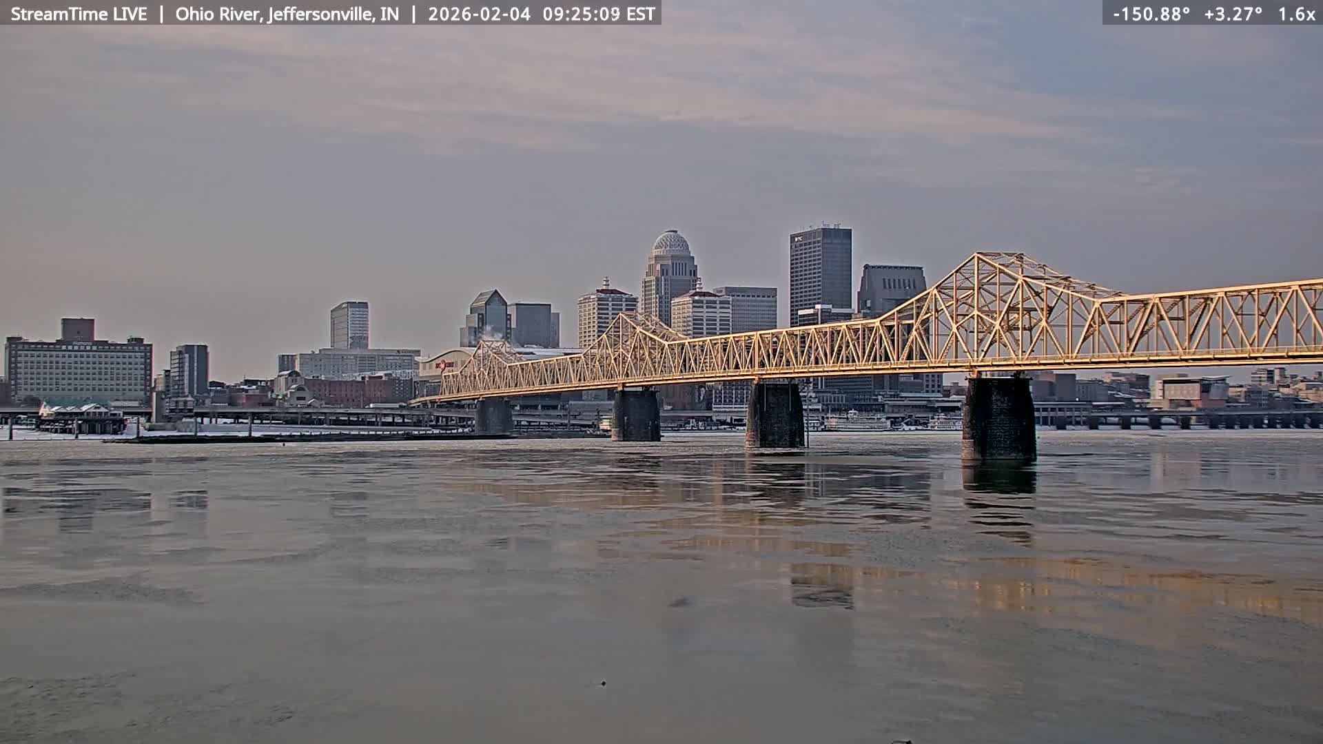 Louisville (Kentucky) & Ohio River from Jeffersonville Live Cam from - Jeffersonville, Clark, Indiana, USA