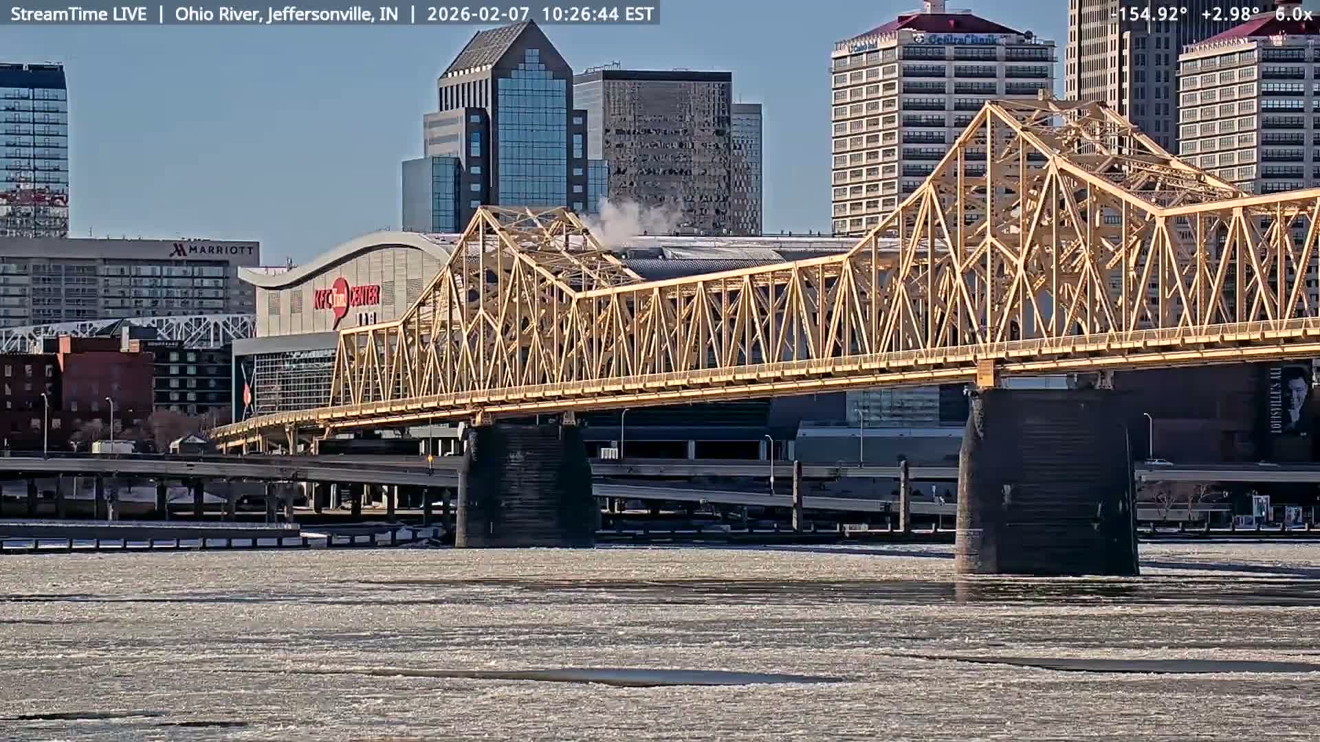 Louisville (Kentucky) & Ohio River from Jeffersonville Live Cam from - Jeffersonville, Clark, Indiana, USA