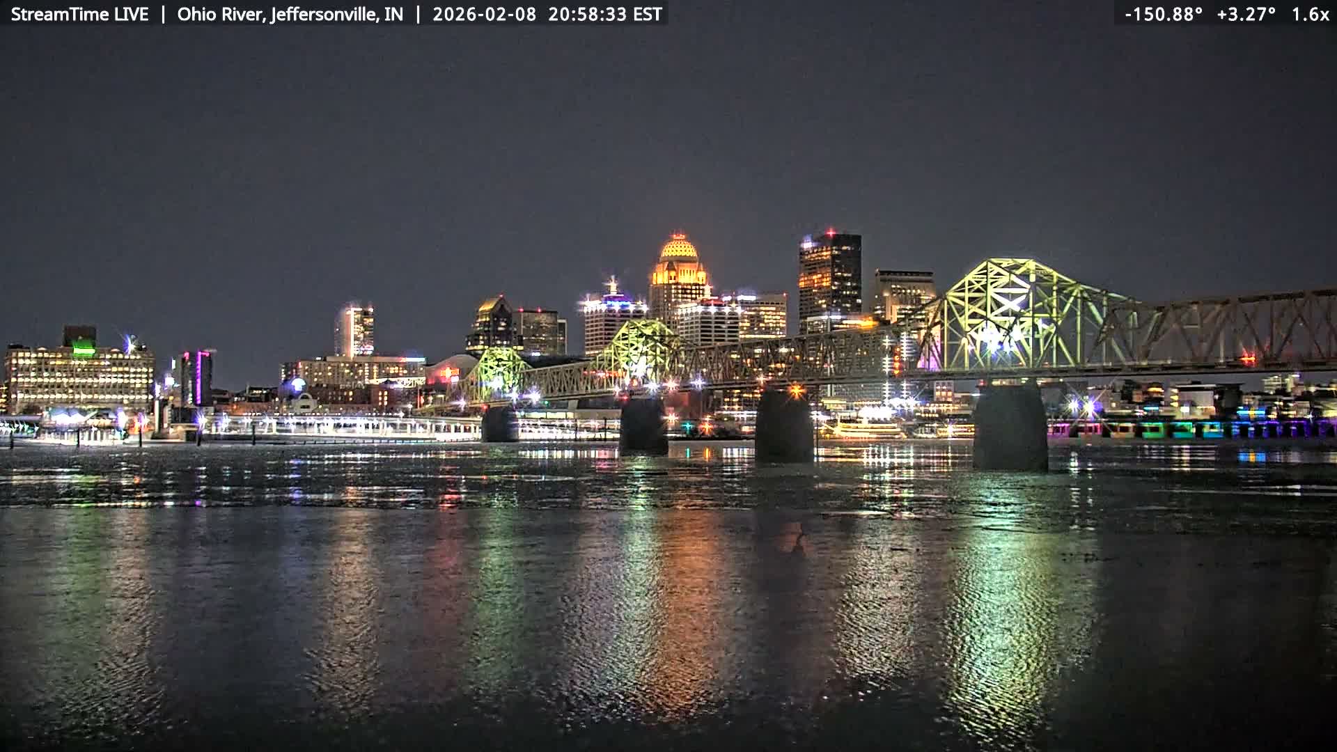 Louisville (Kentucky) & Ohio River from Jeffersonville Live Cam from - Jeffersonville, Clark, Indiana, USA