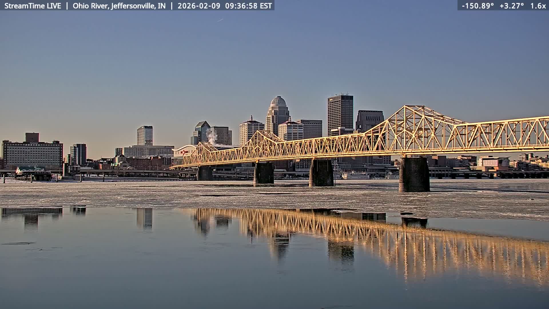 Louisville (Kentucky) & Ohio River from Jeffersonville Live Cam from - Jeffersonville, Clark, Indiana, USA