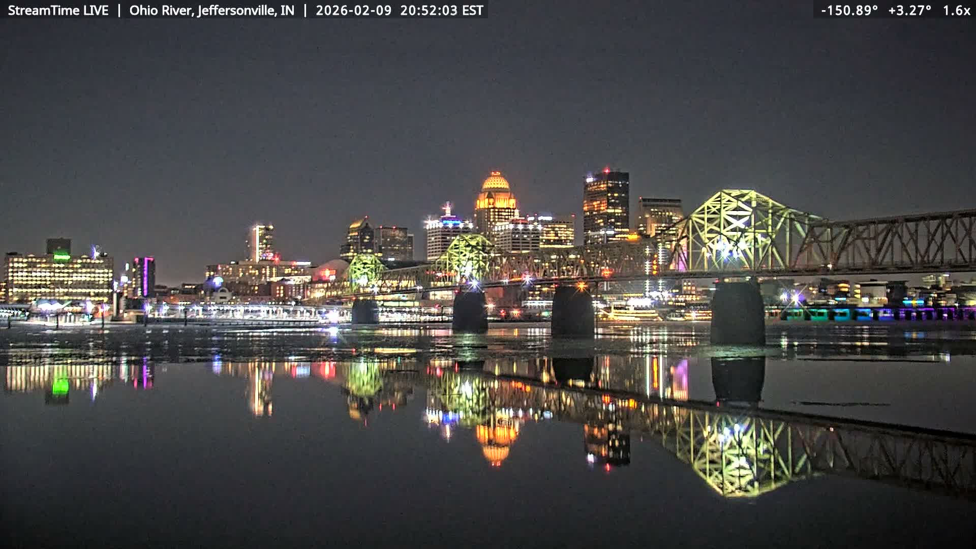 Louisville (Kentucky) & Ohio River from Jeffersonville Live Cam from - Jeffersonville, Clark, Indiana, USA