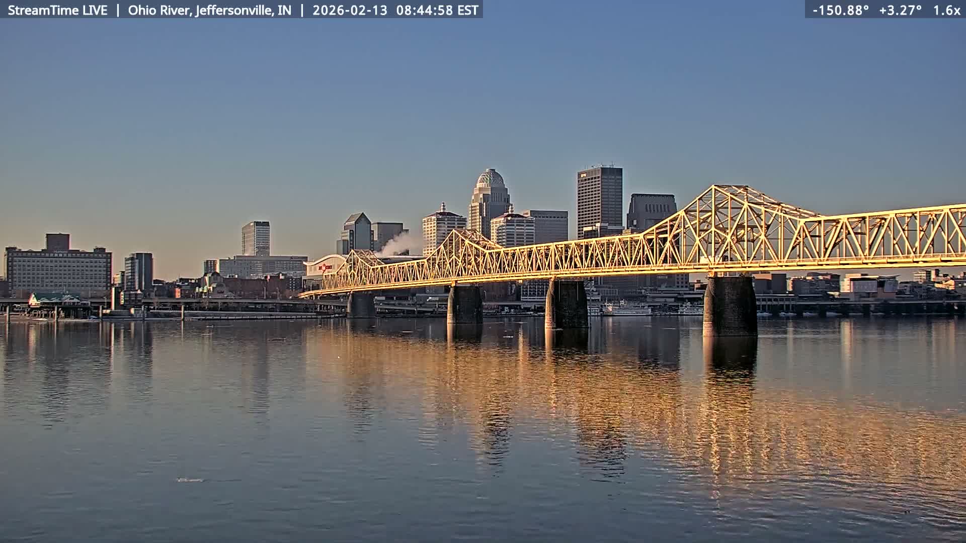 Louisville (Kentucky) & Ohio River from Jeffersonville Live Cam from - Jeffersonville, Clark, Indiana, USA