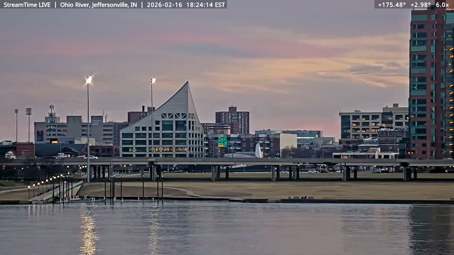 Louisville (Kentucky) & Ohio River from Jeffersonville Live Cam from - Jeffersonville, Clark, Indiana, USA