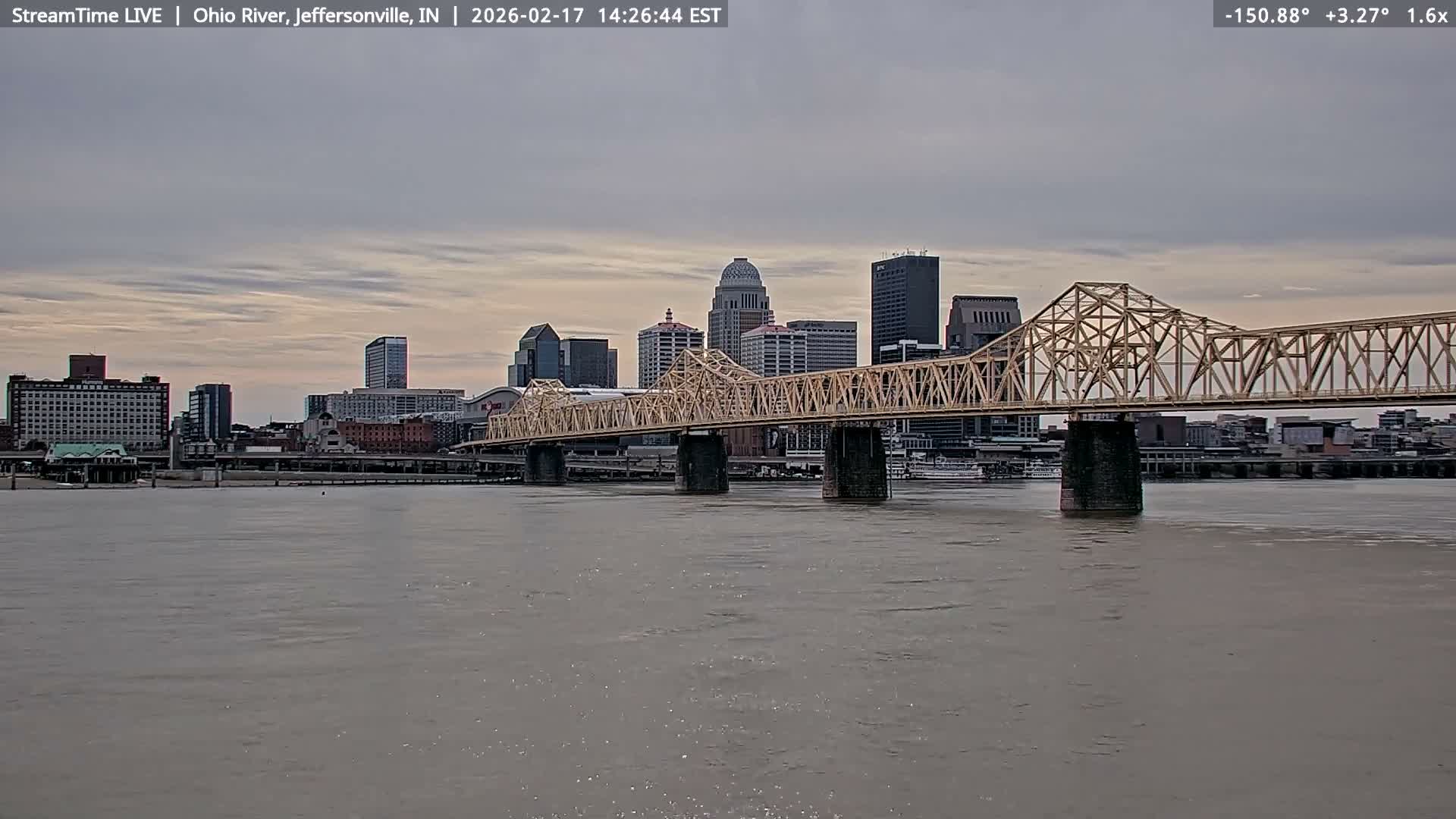 Louisville (Kentucky) & Ohio River from Jeffersonville Live Cam from - Jeffersonville, Clark, Indiana, USA