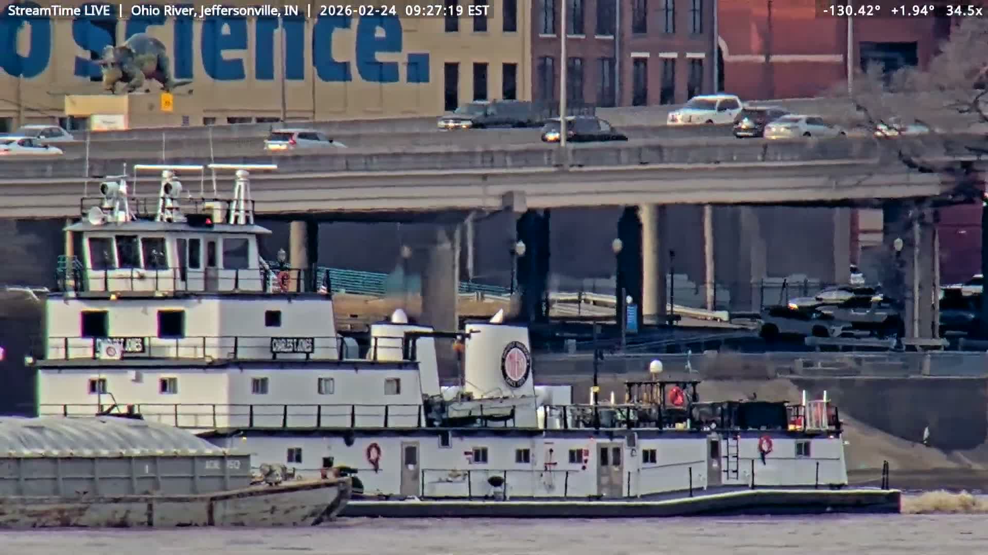 Louisville (Kentucky) & Ohio River from Jeffersonville Live Cam from - Jeffersonville, Clark, Indiana, USA