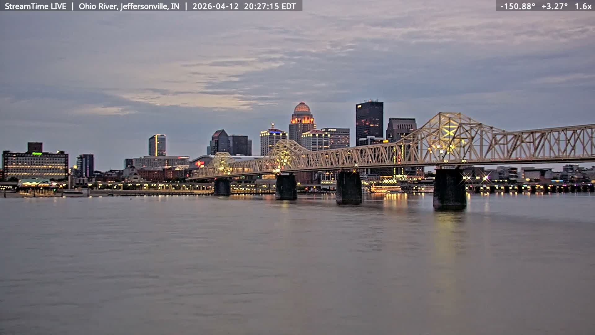 Louisville (Kentucky) & Ohio River from Jeffersonville Live Cam from - Jeffersonville, Clark, Indiana, USA
