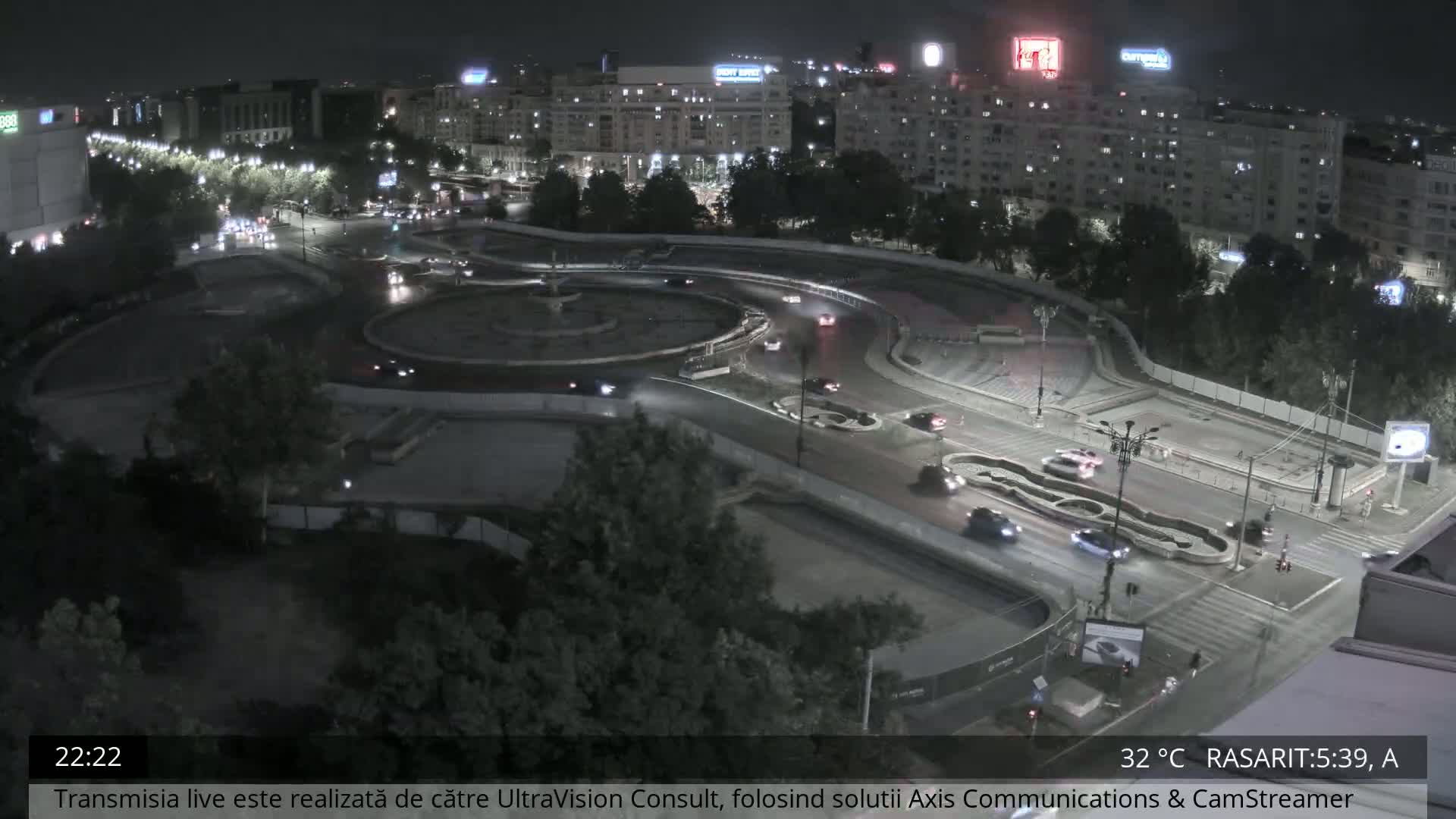 Bucharest from Piata Unirii Union Square Skyline Live Cam - Unirii, Sector 3, Bucharest, Romania
