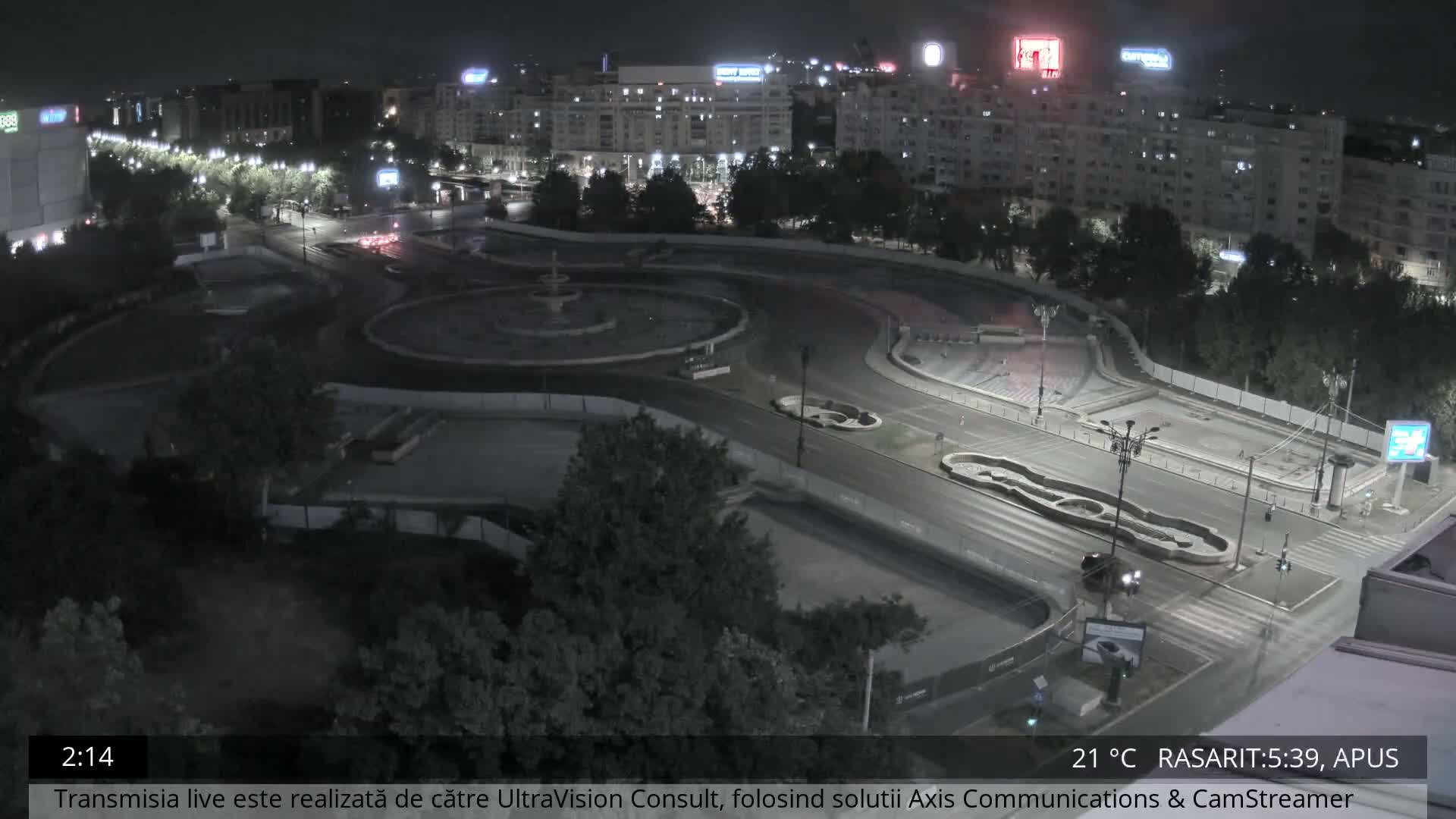 Bucharest from Piata Unirii Union Square Skyline Live Cam - Unirii, Sector 3, Bucharest, Romania