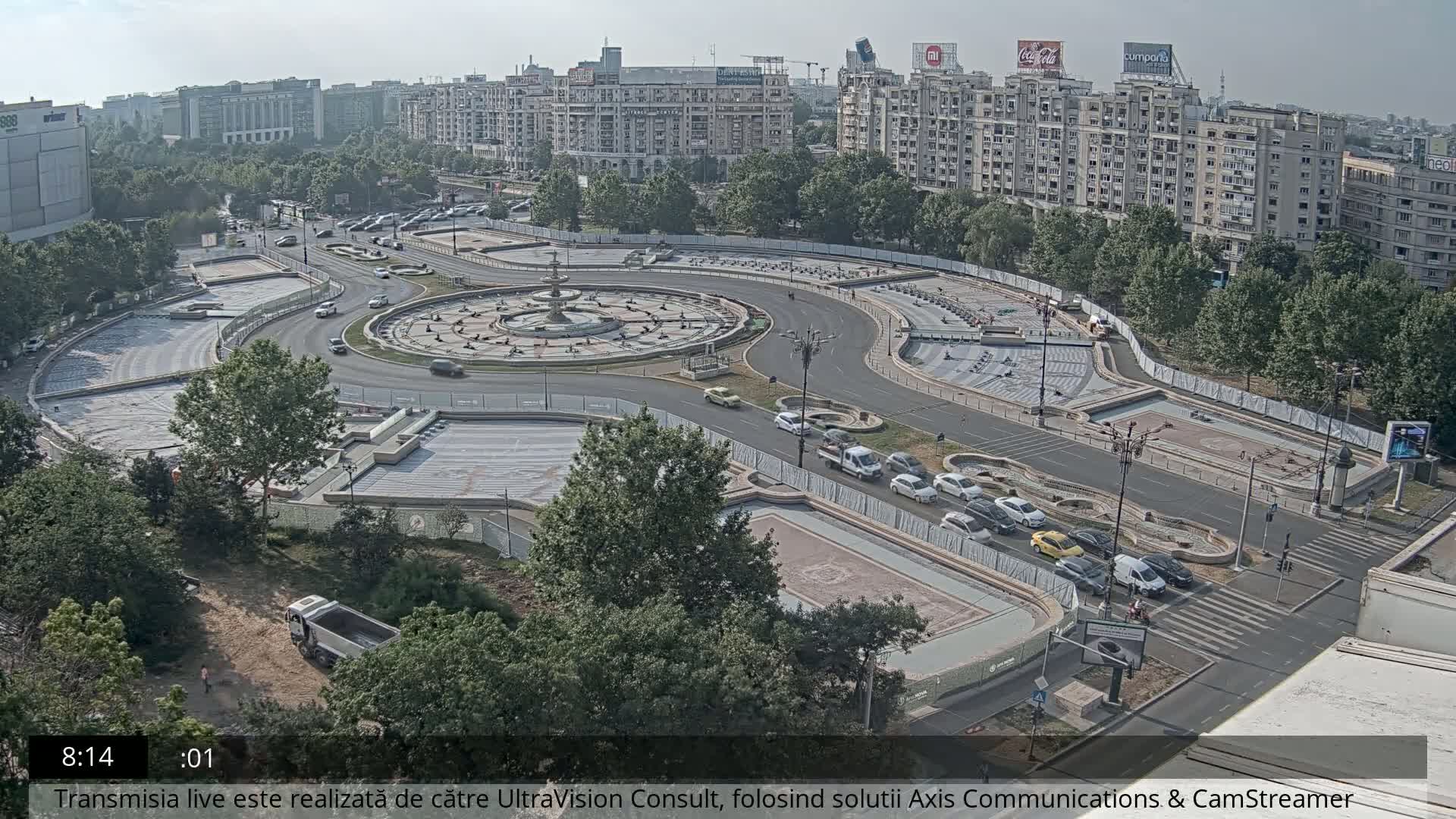 Bucharest from Piata Unirii Union Square Skyline Live Cam - Unirii, Sector 3, Bucharest, Romania