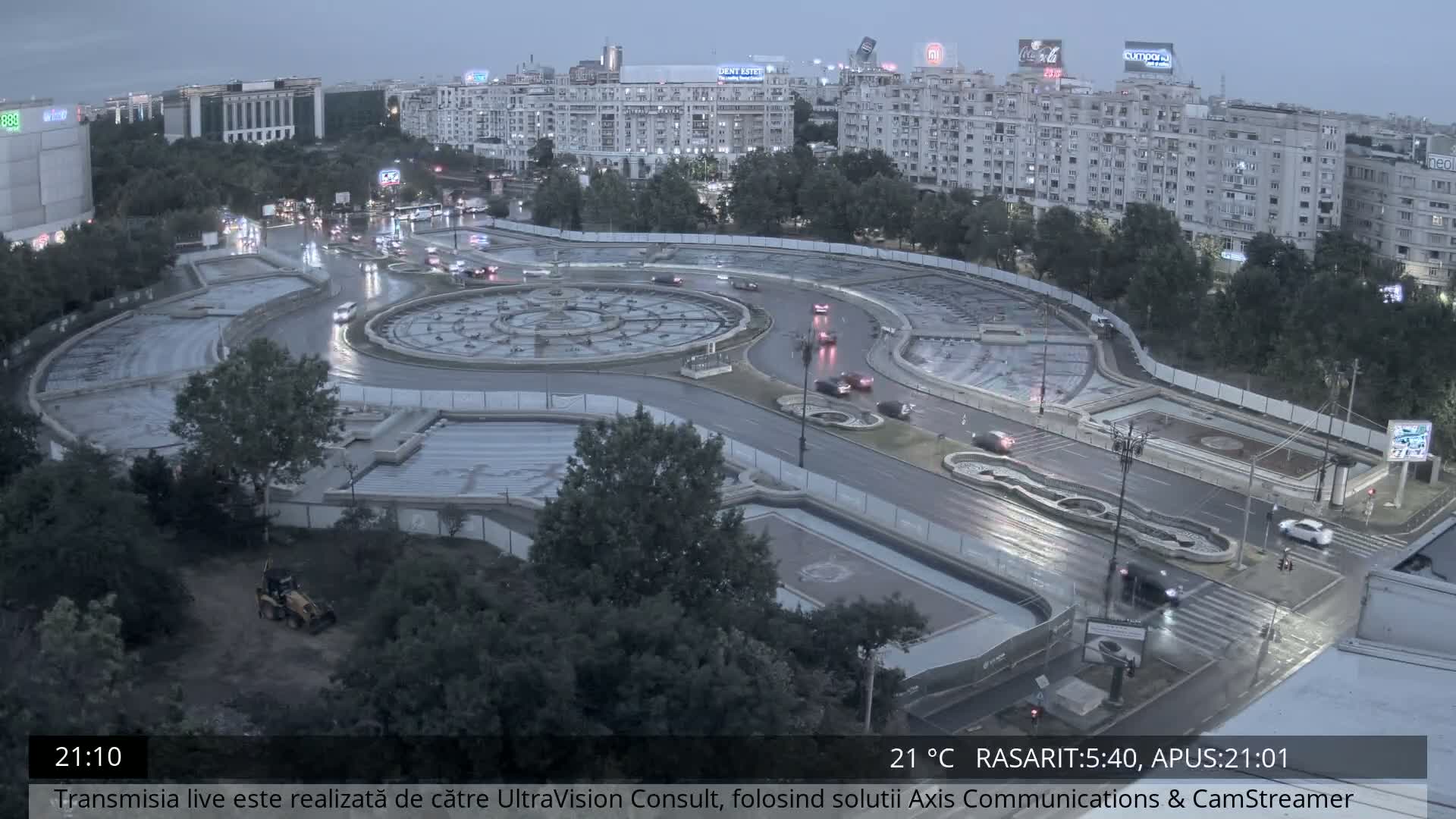Bucharest from Piata Unirii Union Square Skyline Live Cam - Unirii, Sector 3, Bucharest, Romania