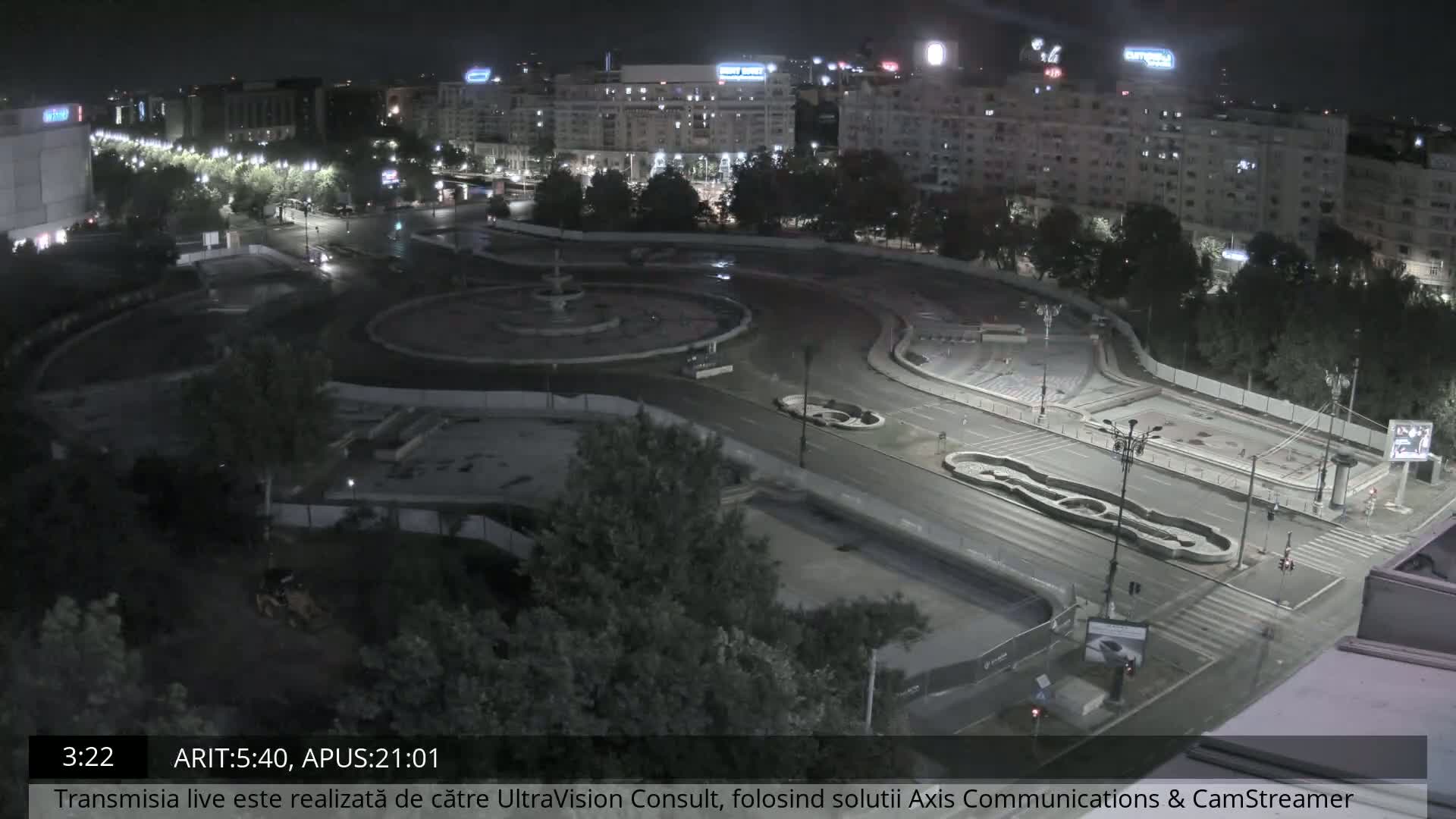Bucharest from Piata Unirii Union Square Skyline Live Cam - Unirii, Sector 3, Bucharest, Romania