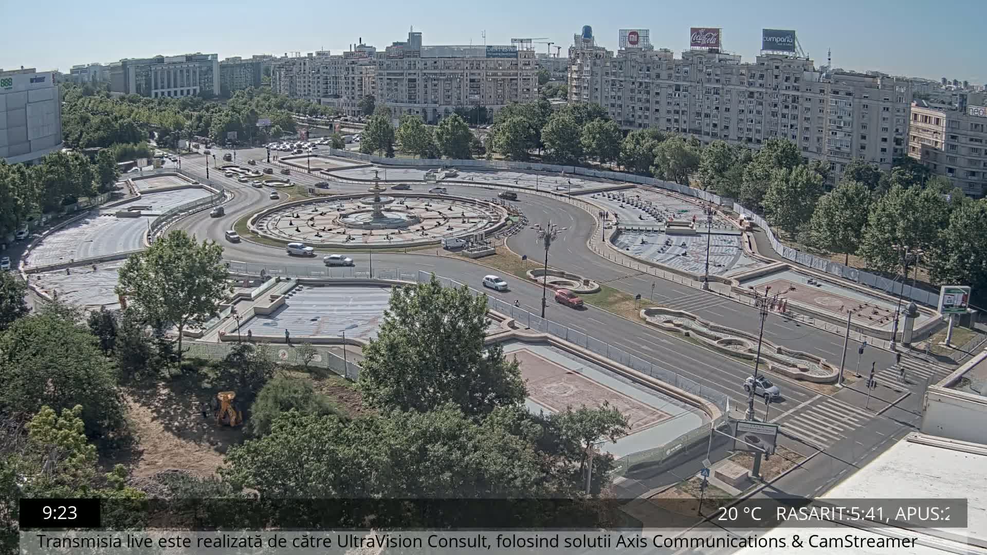 Bucharest from Piata Unirii Union Square Skyline Live Cam - Unirii, Sector 3, Bucharest, Romania