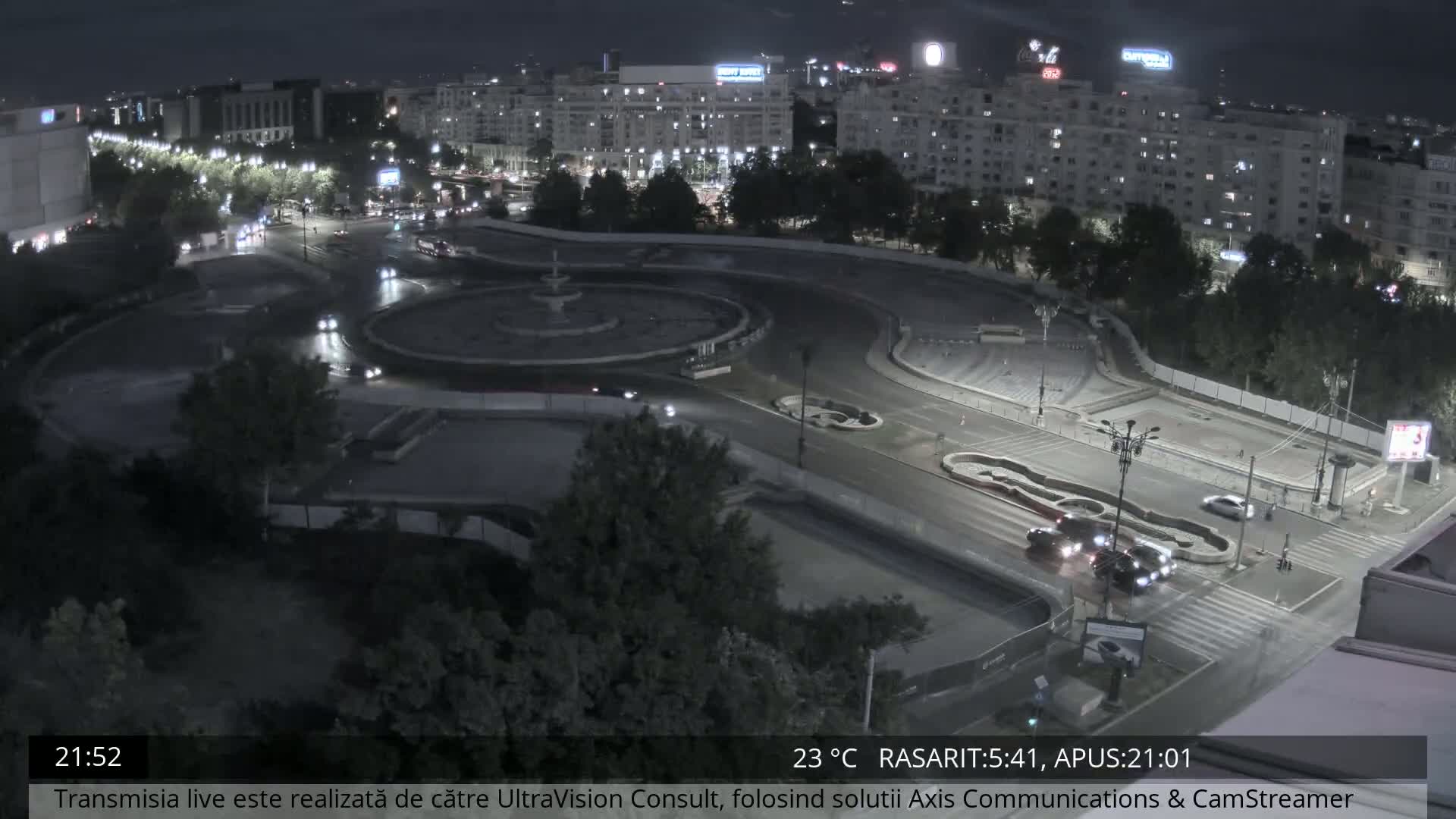Bucharest from Piata Unirii Union Square Skyline Live Cam - Unirii, Sector 3, Bucharest, Romania