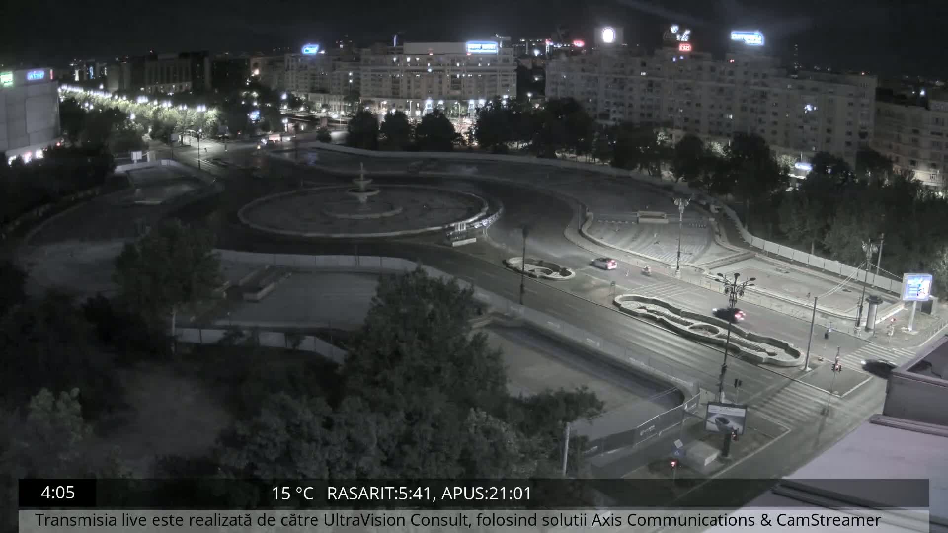 Bucharest from Piata Unirii Union Square Skyline Live Cam - Unirii, Sector 3, Bucharest, Romania