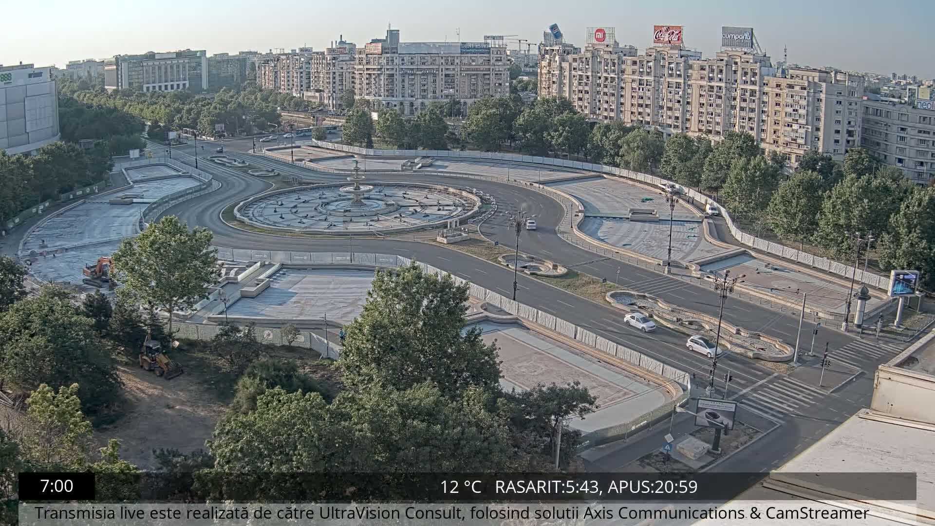 Bucharest from Piata Unirii Union Square Skyline Live Cam - Unirii, Sector 3, Bucharest, Romania