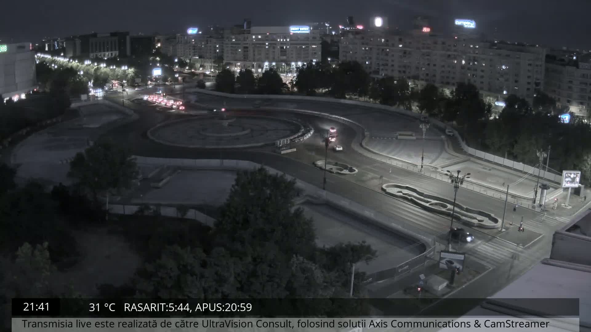 Bucharest from Piata Unirii Union Square Skyline Live Cam - Unirii, Sector 3, Bucharest, Romania