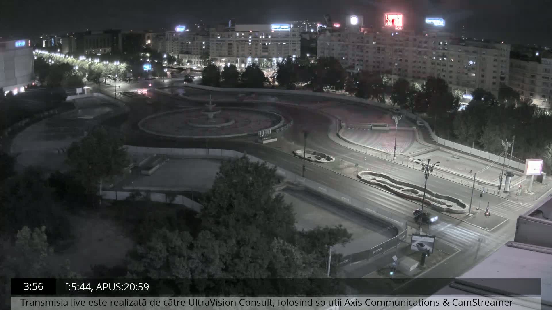 Bucharest from Piata Unirii Union Square Skyline Live Cam - Unirii, Sector 3, Bucharest, Romania