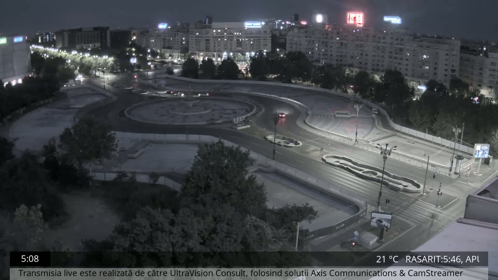 Bucharest from Piata Unirii Union Square Skyline Live Cam - Unirii, Sector 3, Bucharest, Romania