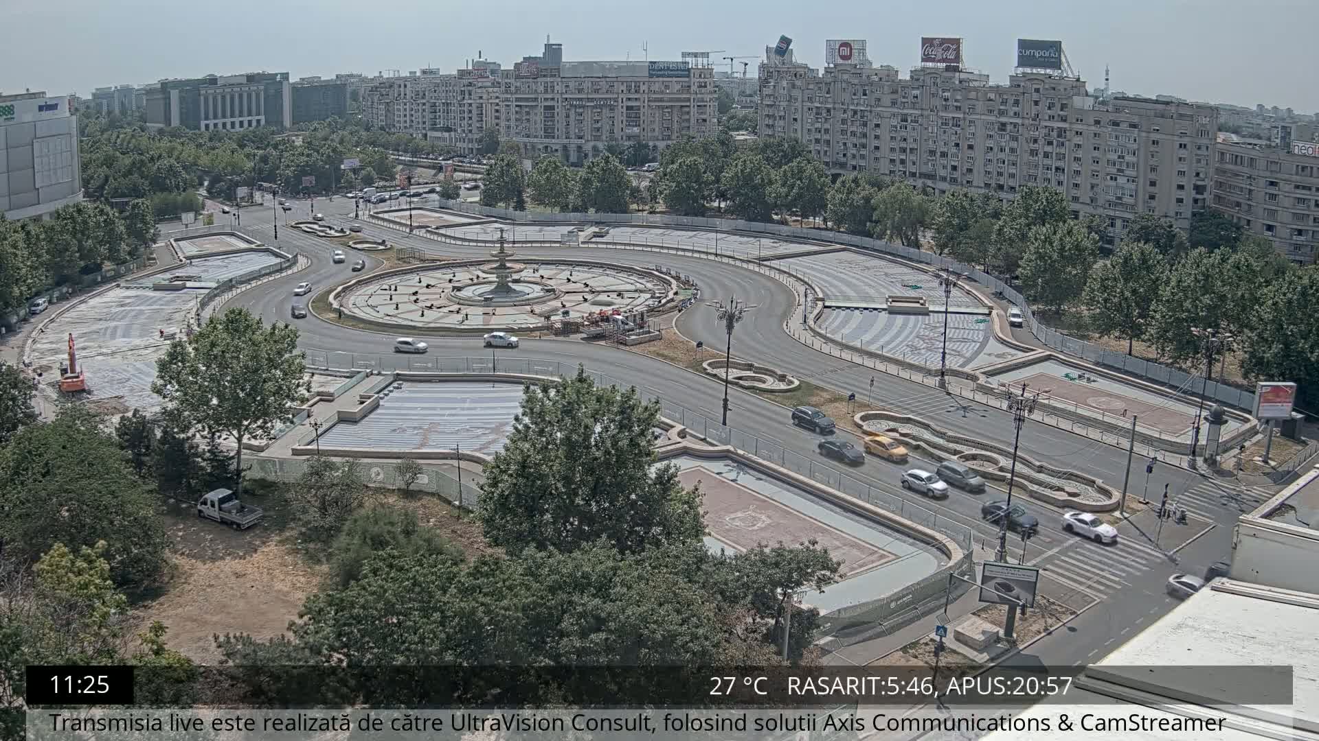 Bucharest from Piata Unirii Union Square Skyline Live Cam - Unirii, Sector 3, Bucharest, Romania