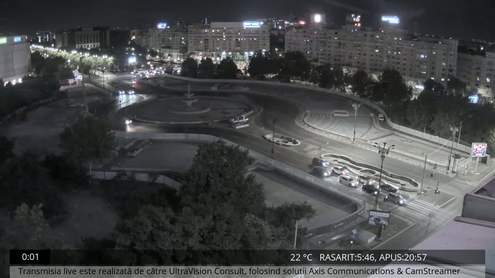 Bucharest from Piata Unirii Union Square Skyline Live Cam - Unirii, Sector 3, Bucharest, Romania