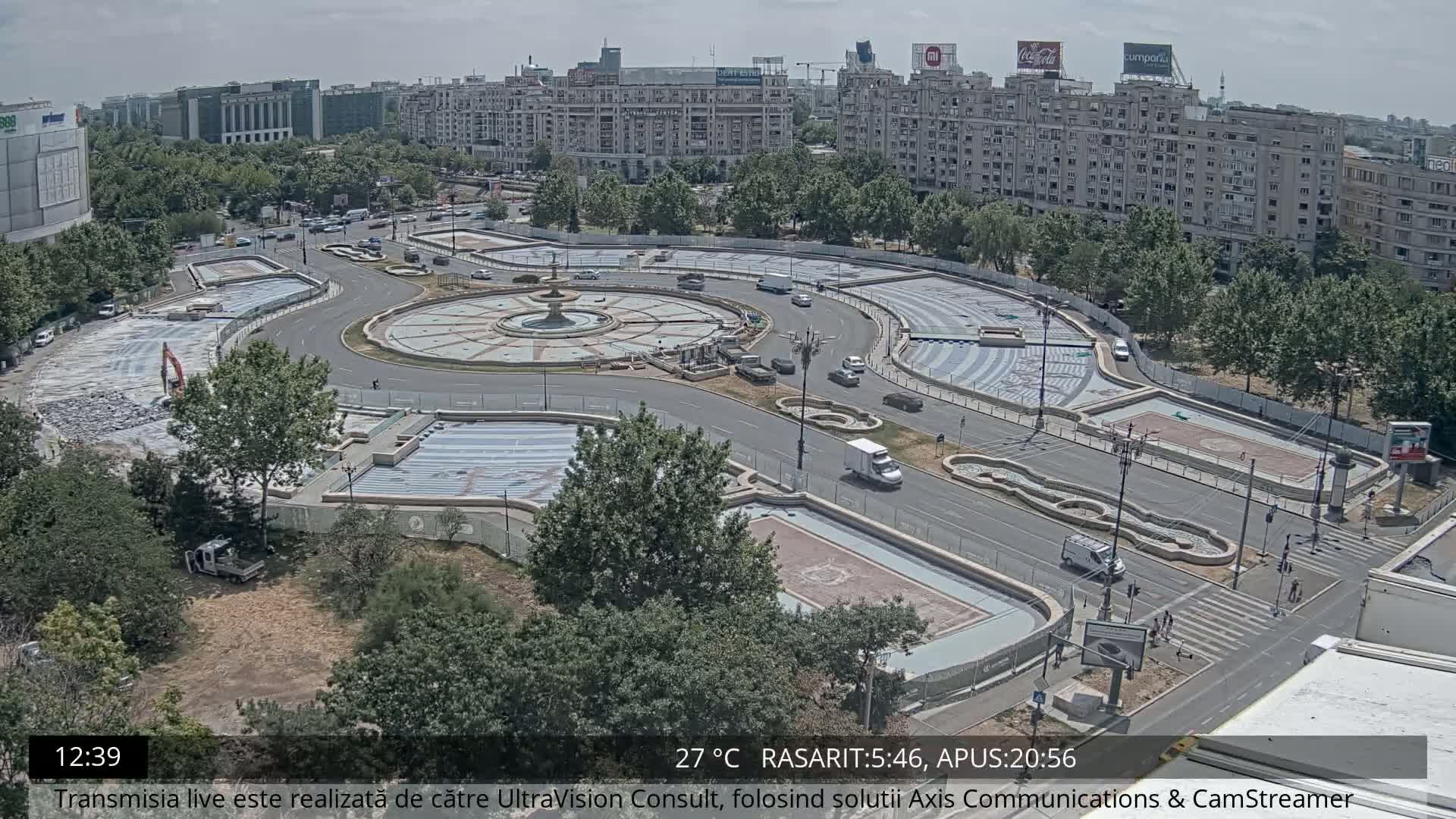 Bucharest from Piata Unirii Union Square Skyline Live Cam - Unirii, Sector 3, Bucharest, Romania