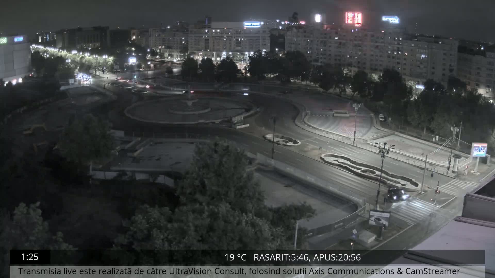 Bucharest from Piata Unirii Union Square Skyline Live Cam - Unirii, Sector 3, Bucharest, Romania