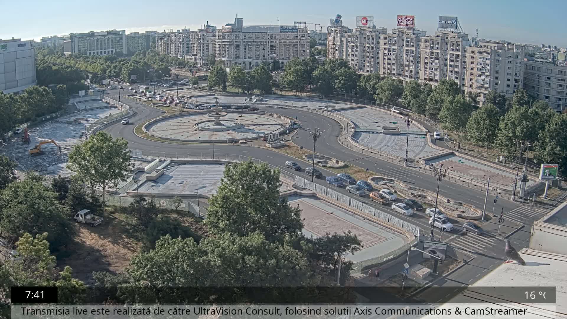Bucharest from Piata Unirii Union Square Skyline Live Cam - Unirii, Sector 3, Bucharest, Romania
