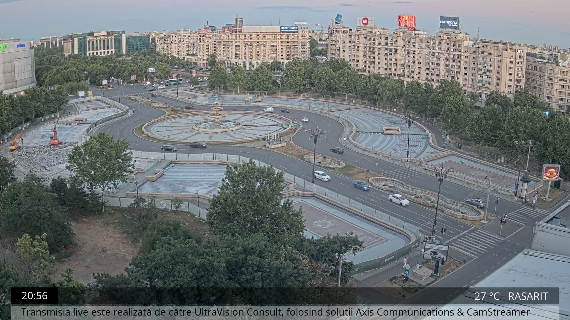 Bucharest from Piata Unirii Union Square Skyline Live Cam - Unirii, Sector 3, Bucharest, Romania