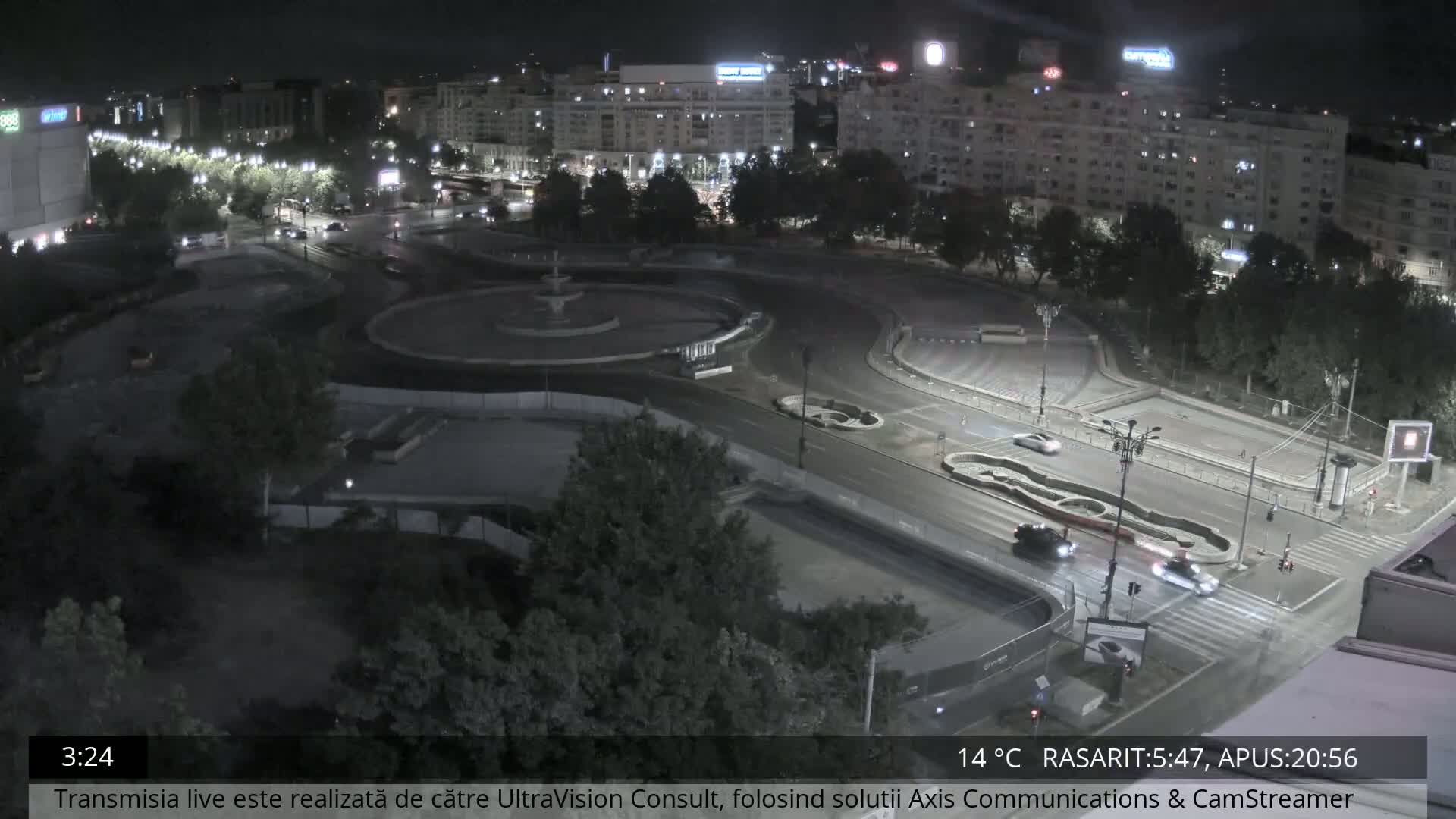 Bucharest from Piata Unirii Union Square Skyline Live Cam - Unirii, Sector 3, Bucharest, Romania
