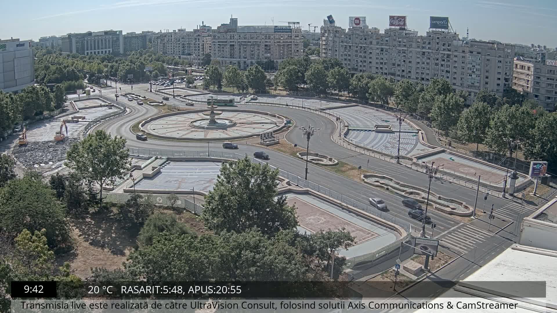 Bucharest from Piata Unirii Union Square Skyline Live Cam - Unirii, Sector 3, Bucharest, Romania